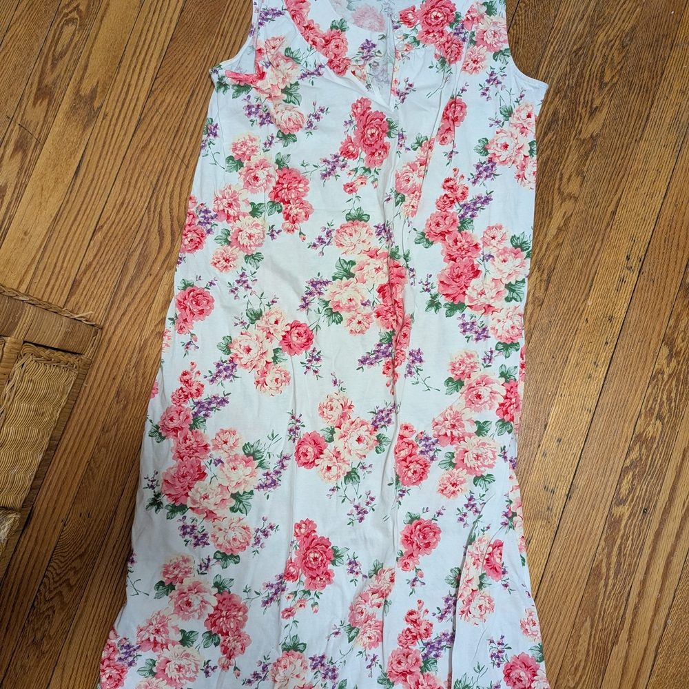 Girls Floral Pink Rose Sleeveless Dress